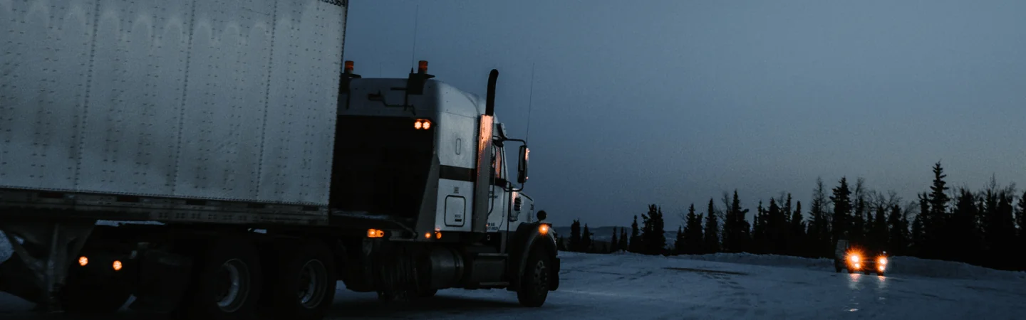 freight truck winter night