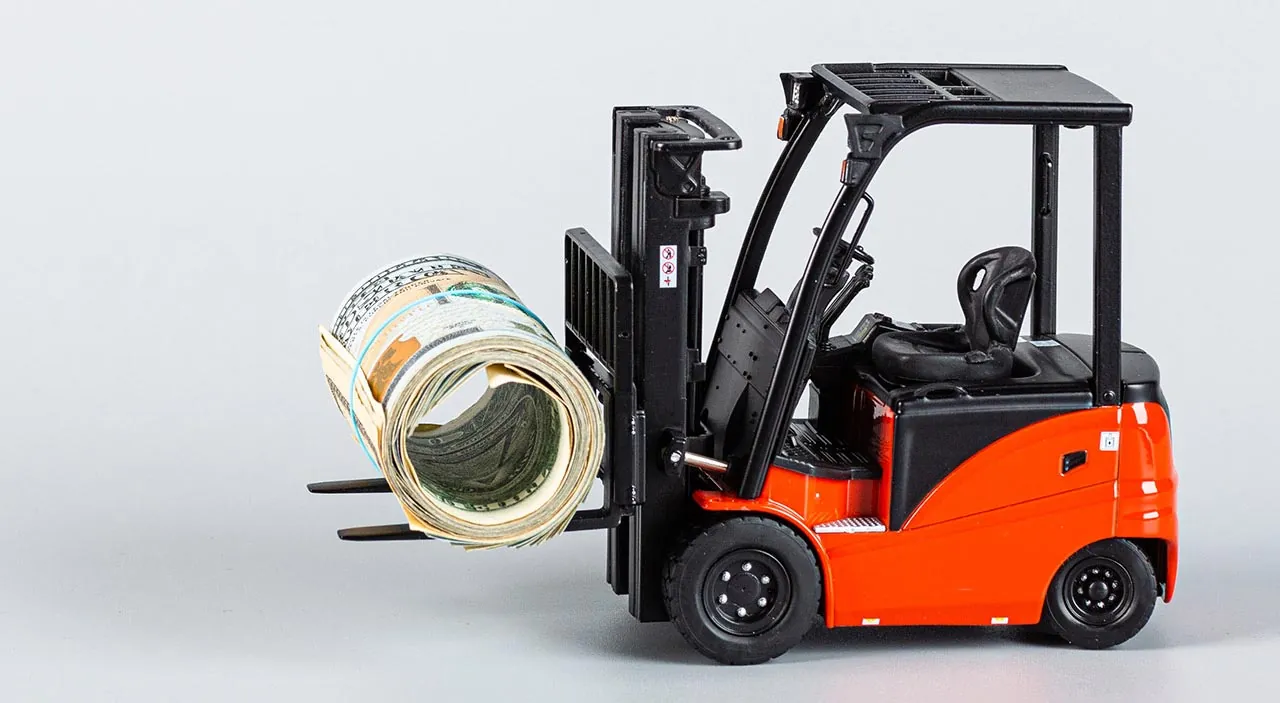 small forklift with money