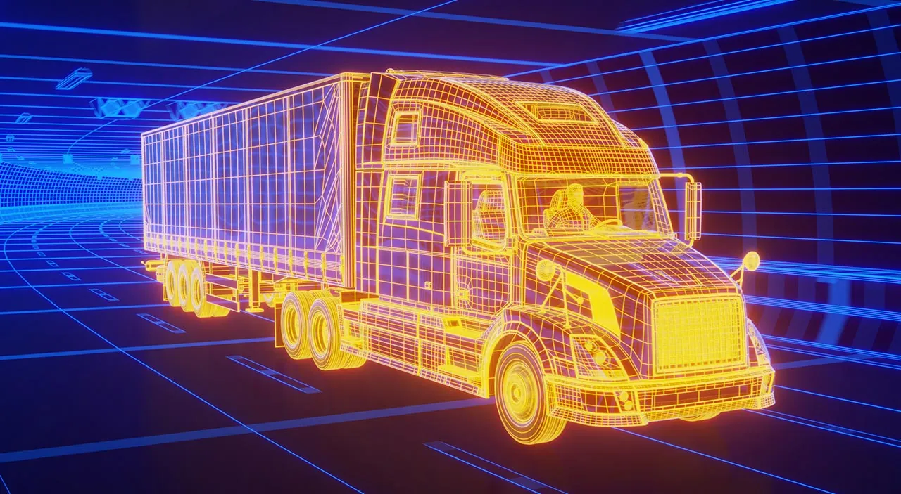 freight track digital orange and blue