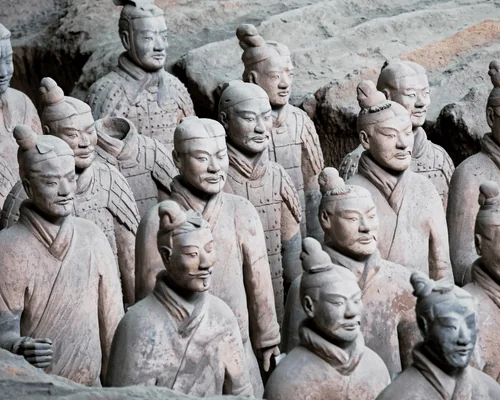 sculpting history header with terracotta army