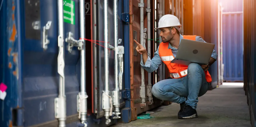 shipping container markings inspector at container ports