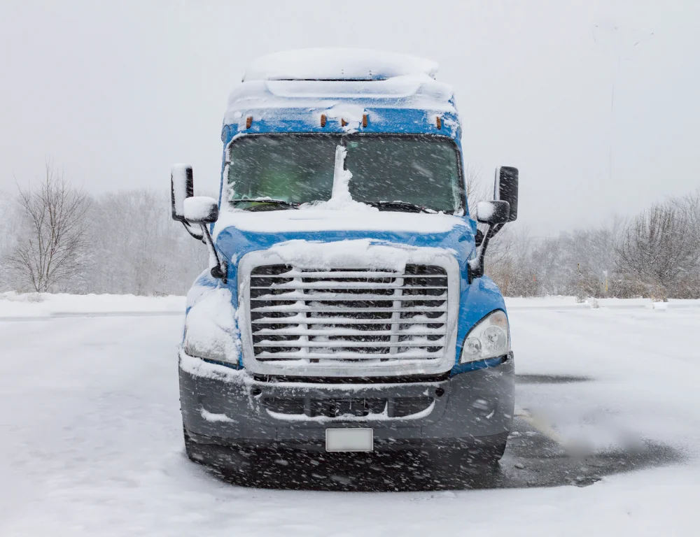 truck in the snow