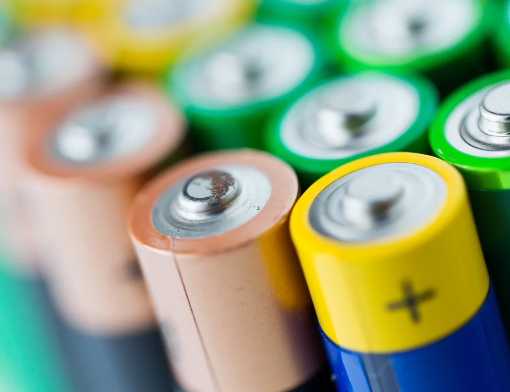 close up of batteries