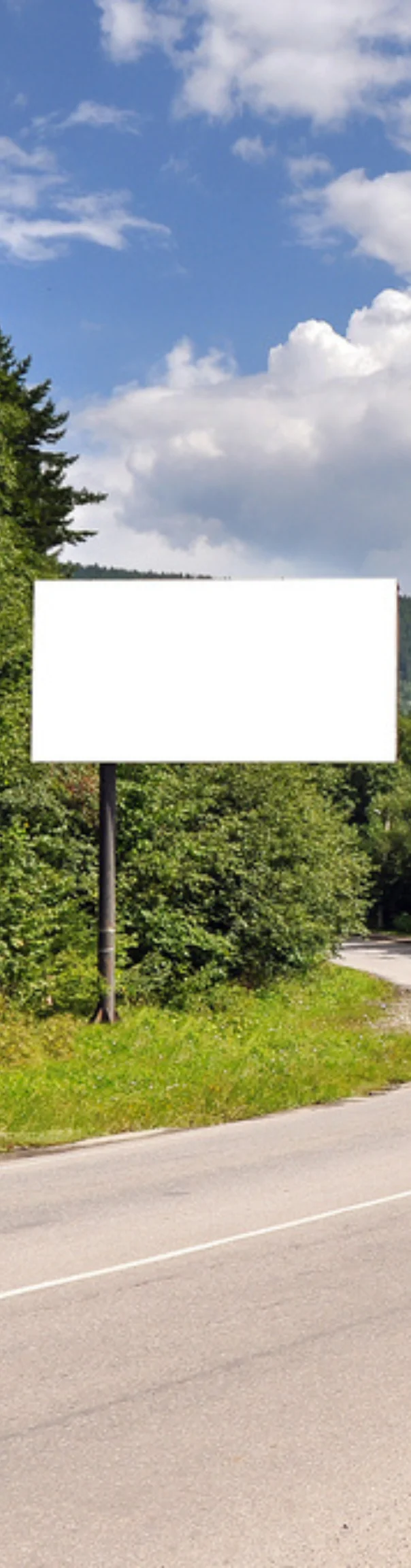 blank sign on side of a highway