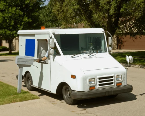 us mail truck delivery mail