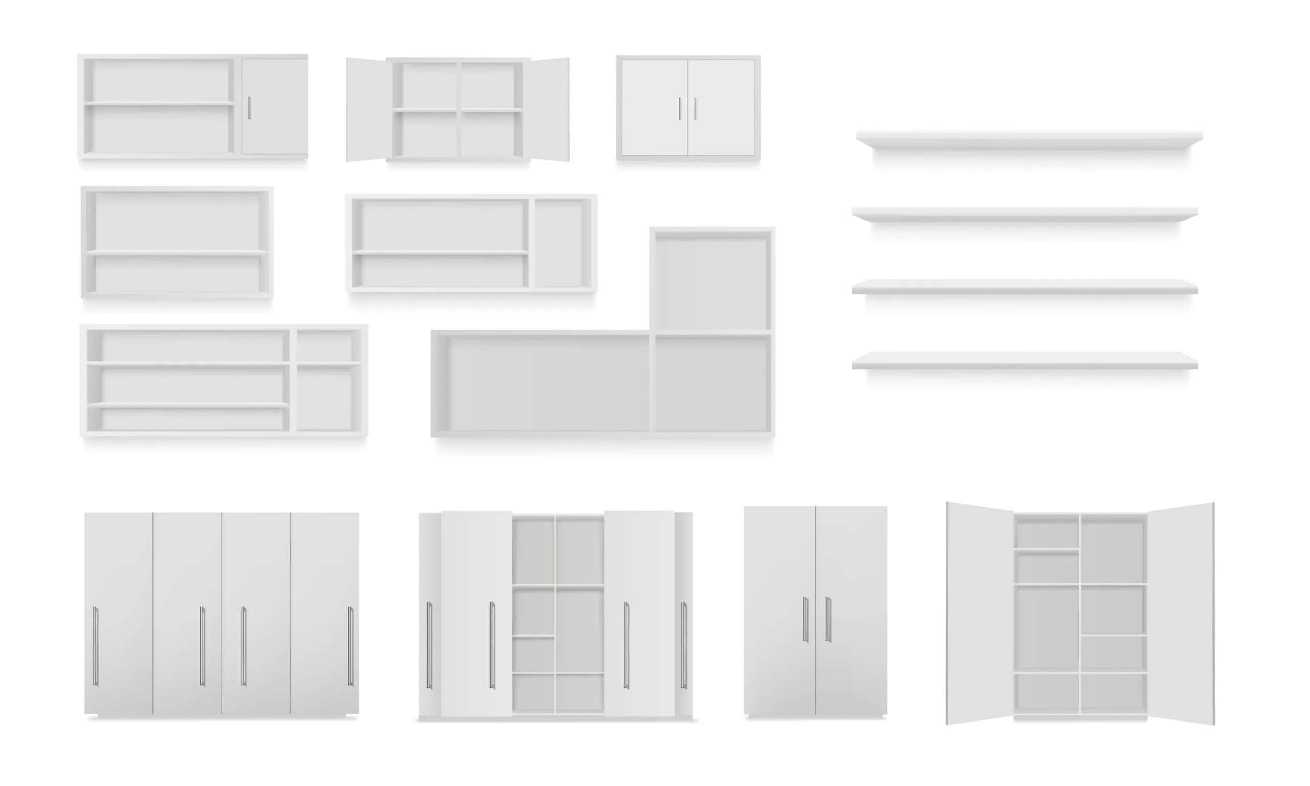 different types of grey cabinets