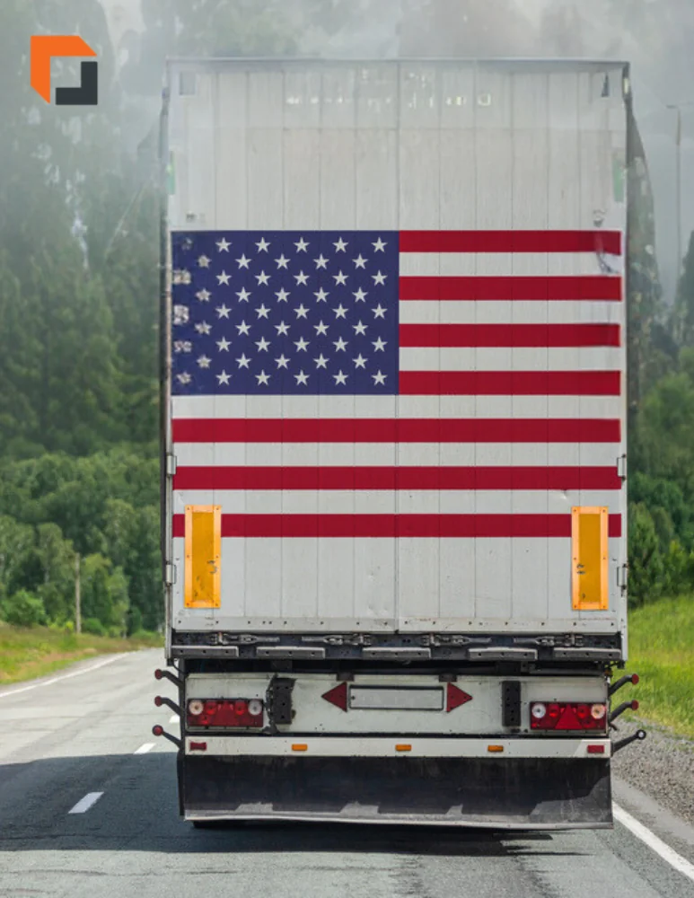 why choose freightcenter american flag on semi truck