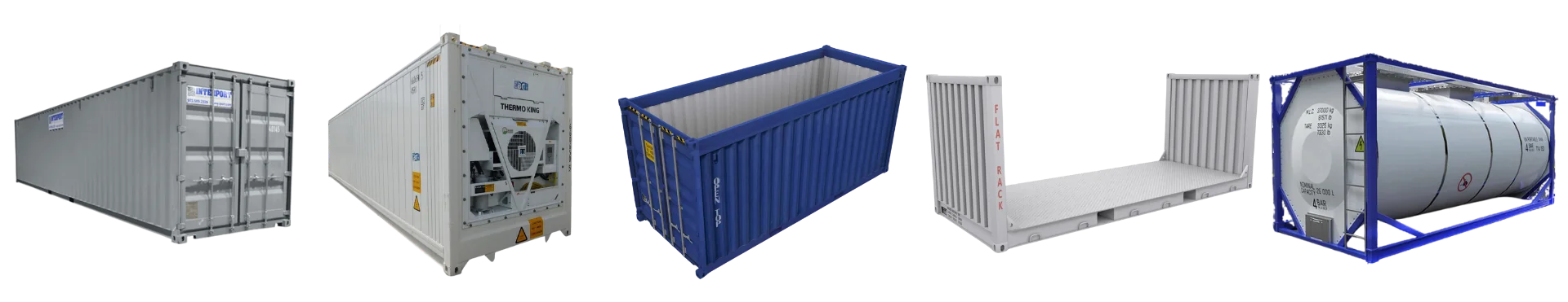 5 different types of intermodal containers 