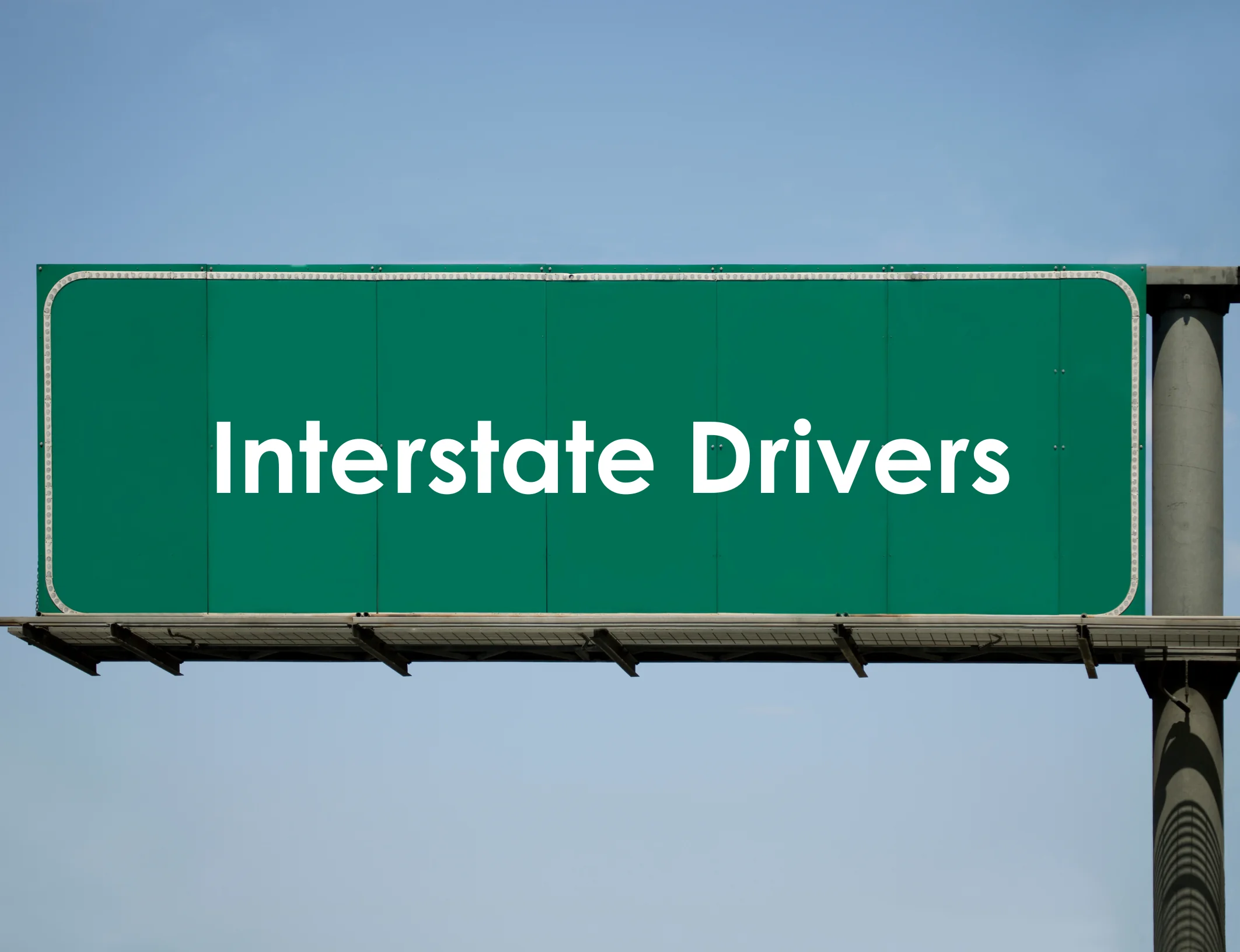 Interstate Drivers-green-interstate-sign-with-title-on-it