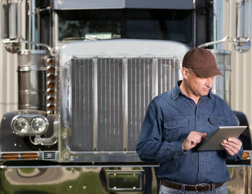 freight-marketplace-truck-driver-using-tablet-in-front-of-his-truck