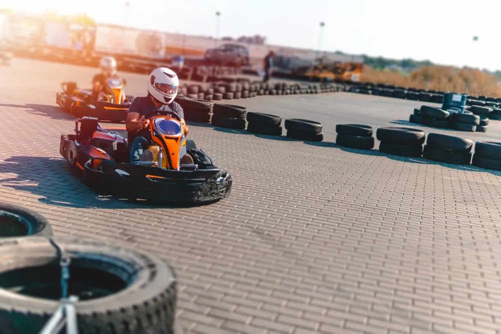 go-karts on a track