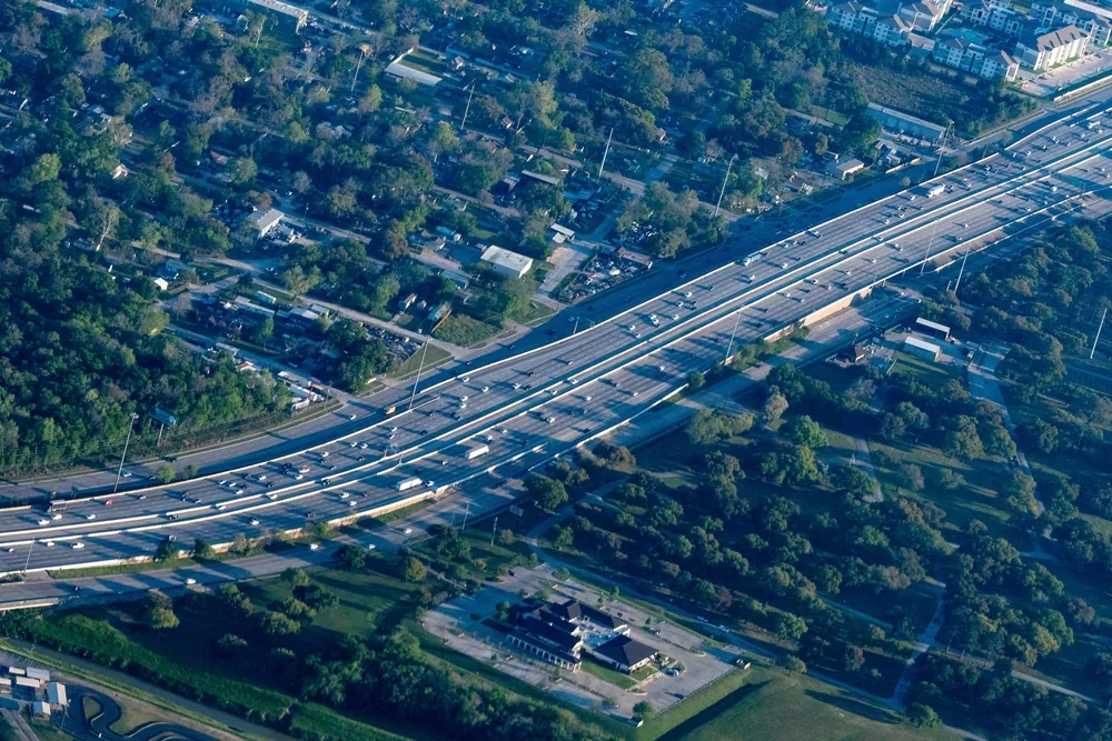 Houston-Freight-Shipping-aerial-view-of-Houston-area-highway