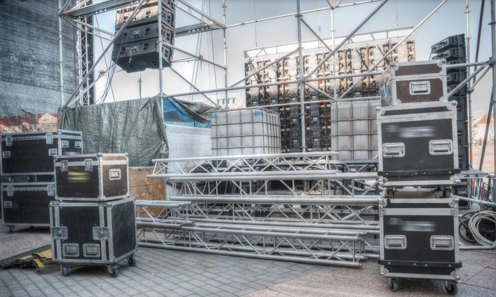 stage trusses and concert equipment 