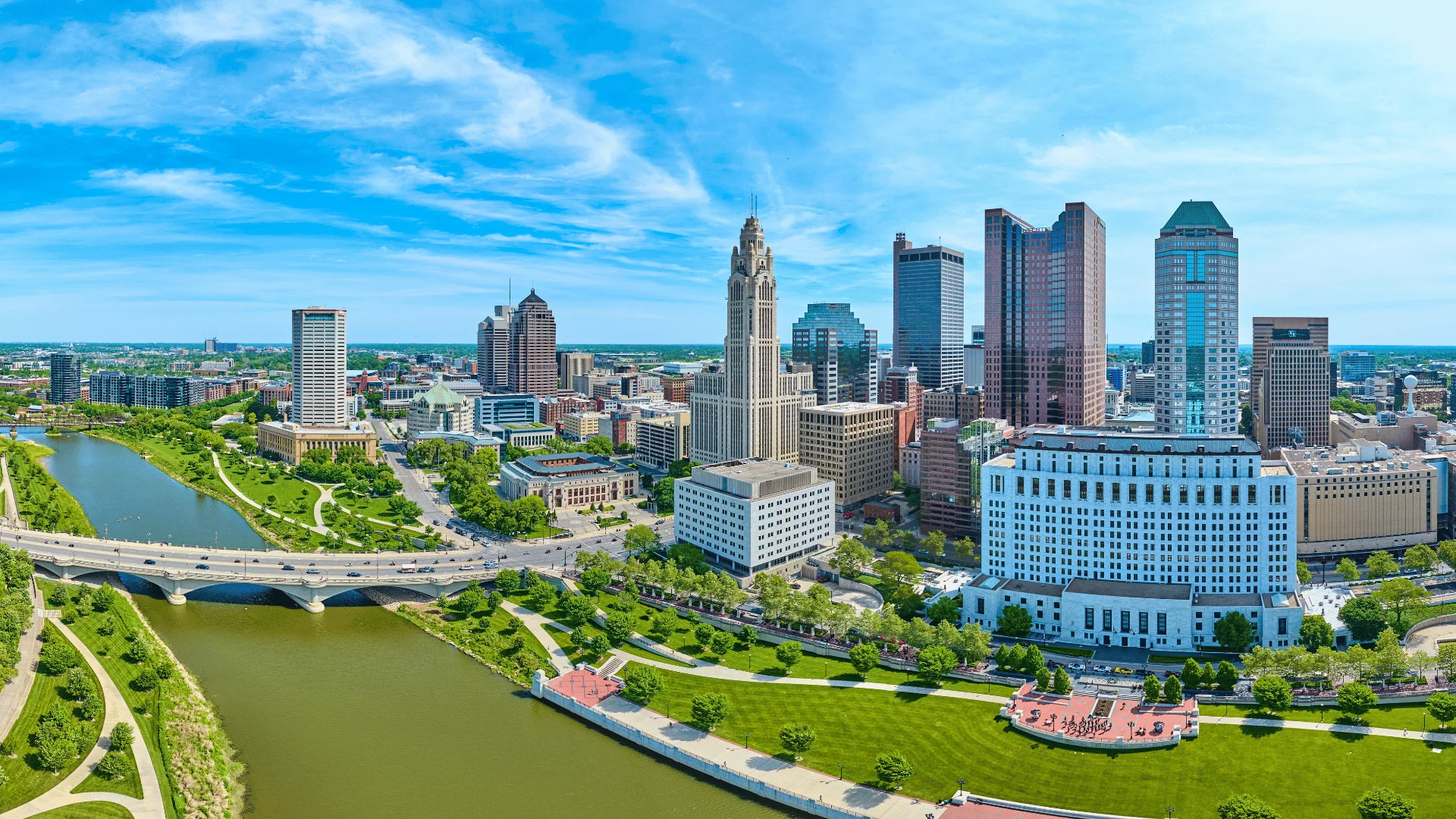 Columbus Freight Shipping aerial of Columbus