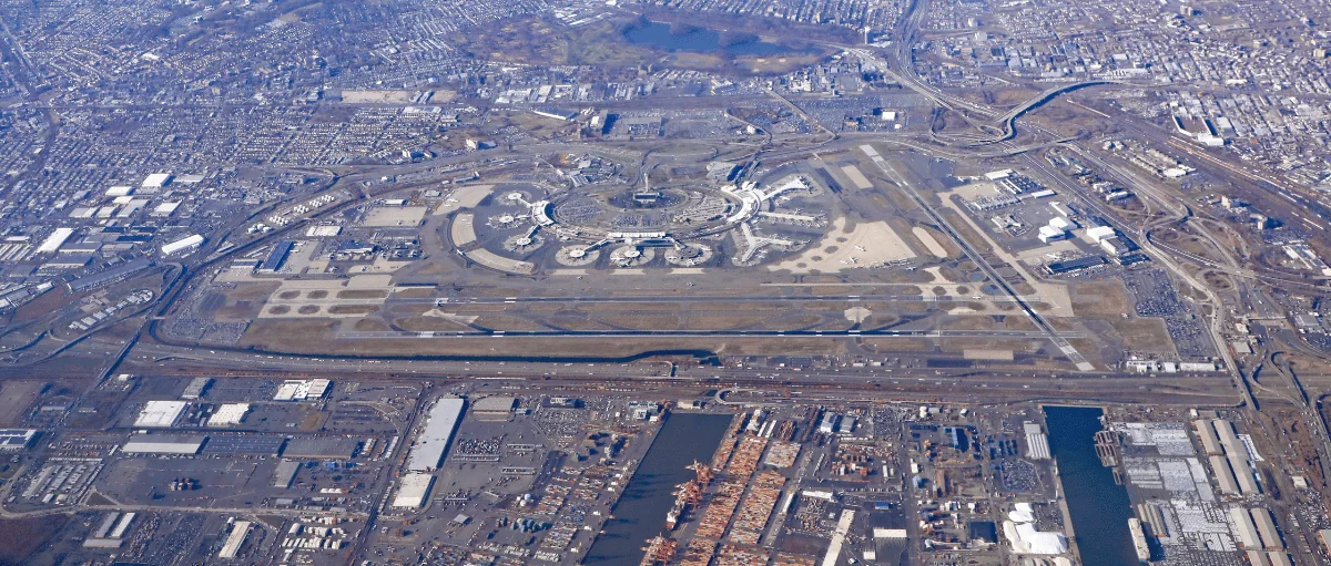 Newark Freight Shipping aerial overlook of newark liberty international airport