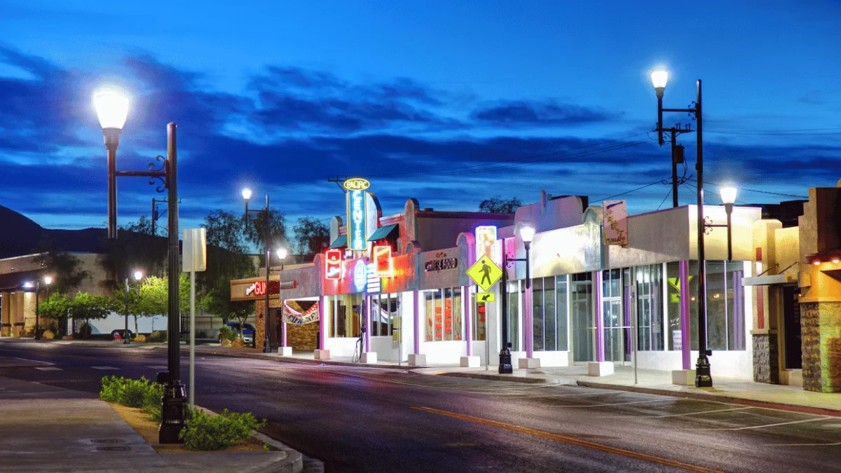 Henderson Freight Shipping city street of Henderson at night