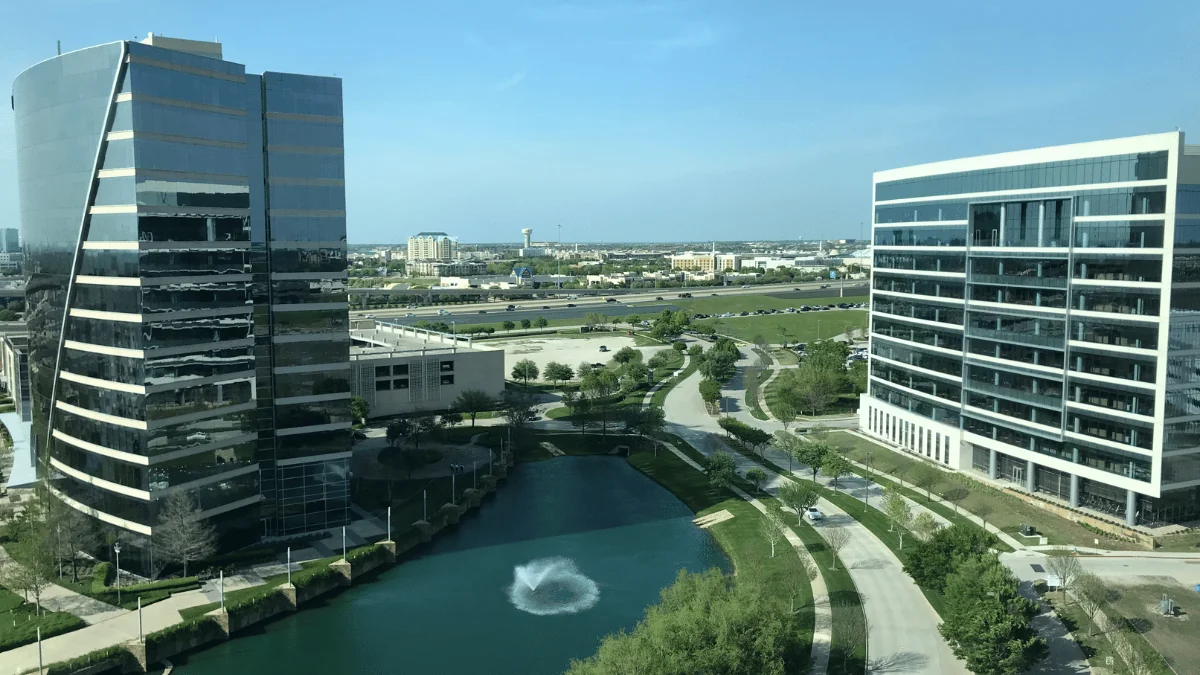 Plano Freight Shipping view of office buildings near downtown Plano