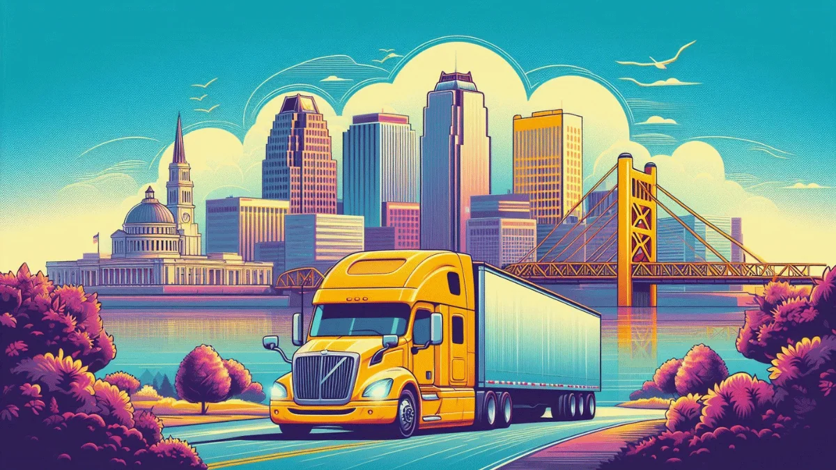 sacramento-freight-shipping-illustration-of-sacramento-cityscape-with-yellow-semi-trailer-at-foreground