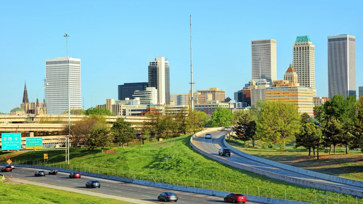 Tulsa Freight Shipping major interstate highways leading directly into downtown Tulsa