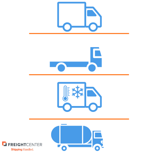 four different types of trucks representing trucking segments