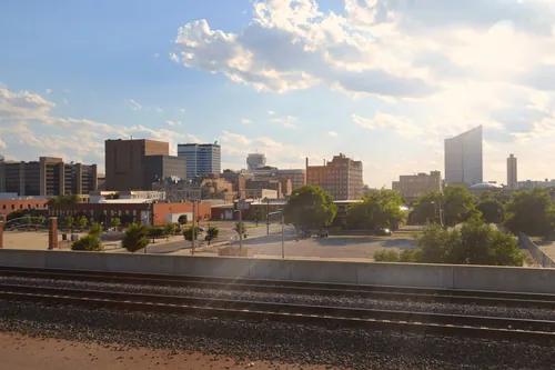 Wichita railroads and skyline