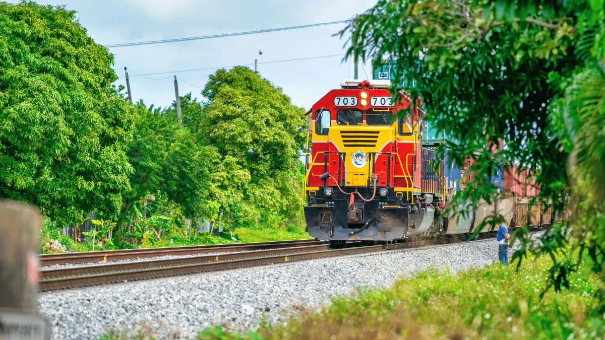 Hialeah Freight Shipping cargo train passing through Hialeah