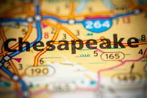 Chesapeake on a map