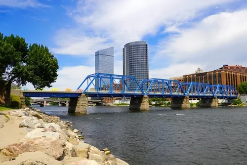 Grand Rapids blue bridge