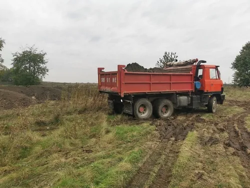 Soil in back of a truck 