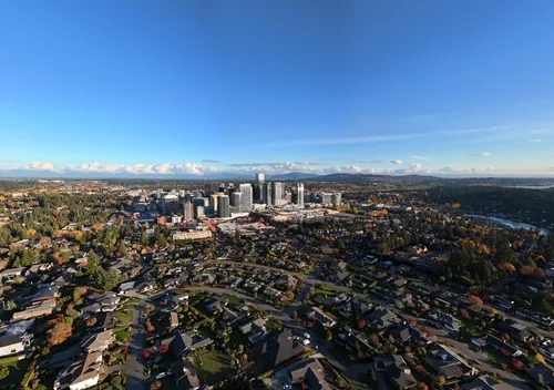 An aerial image of Bellevue, WA.