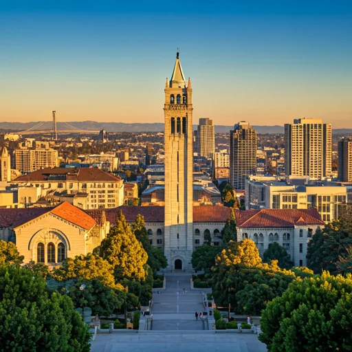 city of Berkeley California as the sun rises