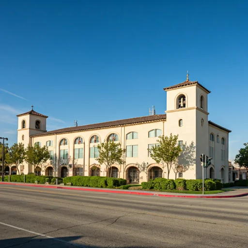 Spanish style building in El Monte, California