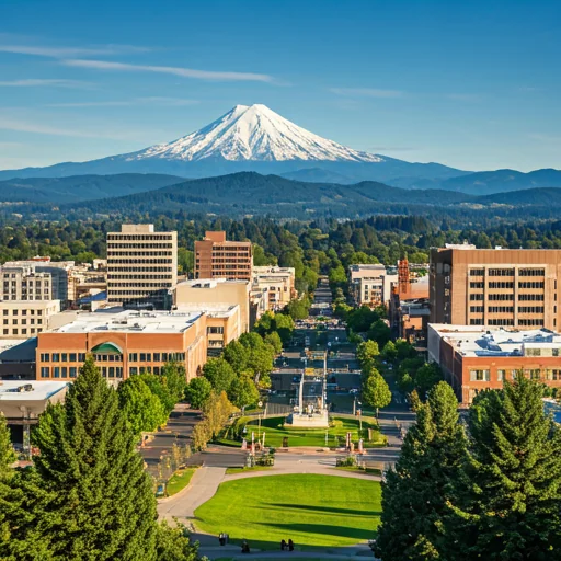 aerial image of Eugene, Oregon