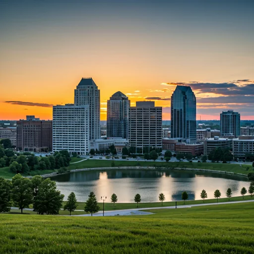 Naperville, IL at sunset