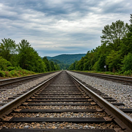 a railroad in the forests of Virginia