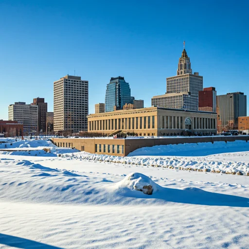 Fargo, North Dakota covered in snow