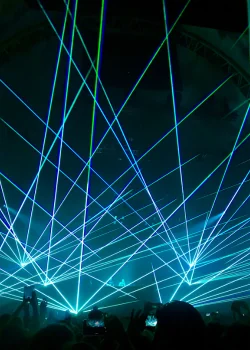 Laser show at a concert venue