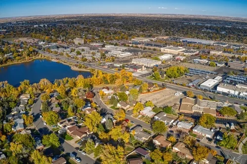 An aerial view of Thornton, CO