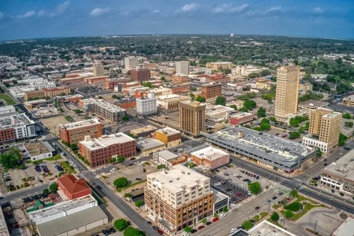 An aerial view of Waco, Texas