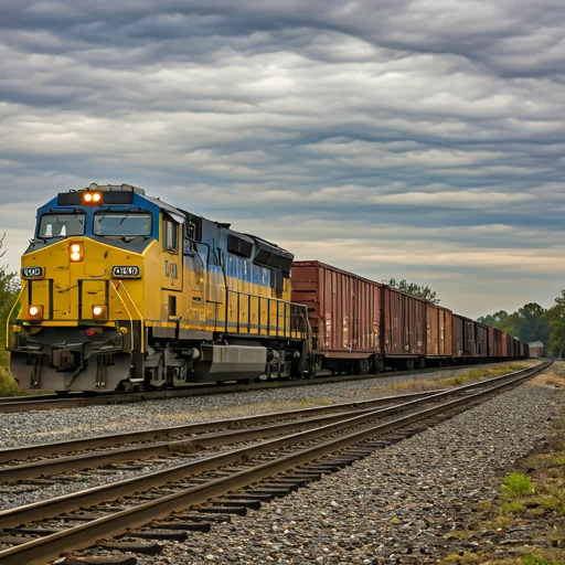 Cargo train on a franklin, tennessee railroad