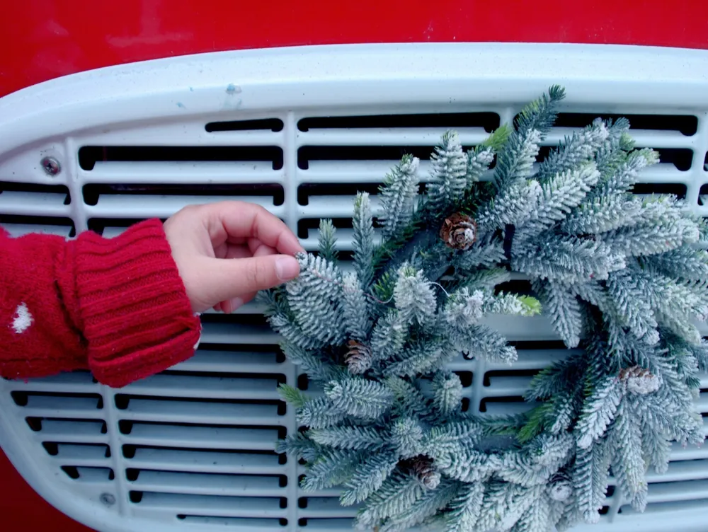 Decorated truck for Christmas