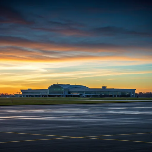 Kalamazoo Airport at dusk