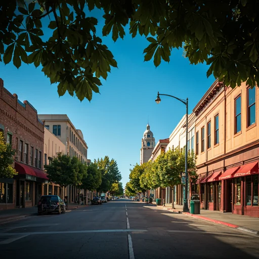 historic street in Santa Rosa