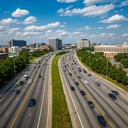 a freeway near Columbia, SC