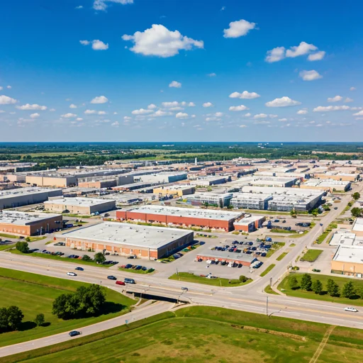 AI image of industrial park in Waterloo, IA 