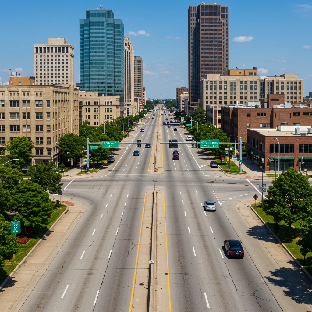 a road going through the city of Dearborn Michigan