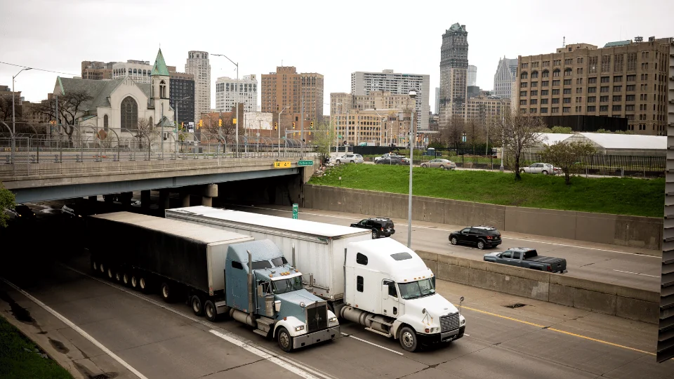 Detroit Freight Shipping view of interstate highway underpass in Detroit Metro Area