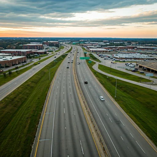 Photorealistic image of a freeway in Lee's Summit