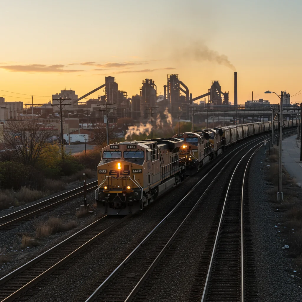 a freight train in Gary, Indiana