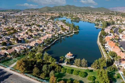 aerial capture of menifee lakes in menifee california